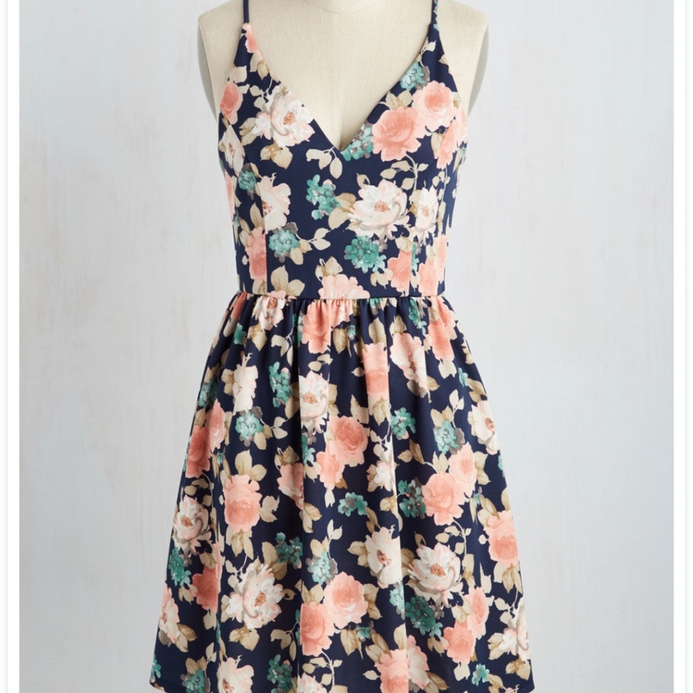 Floral low back mini dress